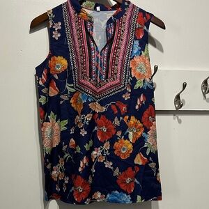 Floral Sleeveless Top - Multicolor